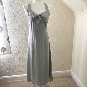 Free People Maxi Dress In Light Moss Green Side Slit Size 4 NWOT